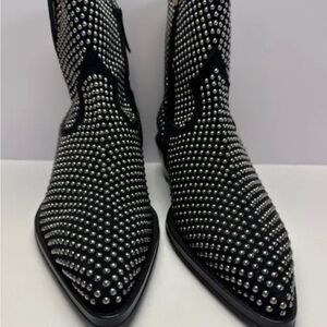 Off White Stud Texas Black Womens Bootie.